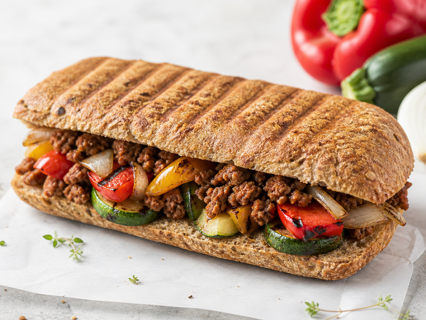 Panini Gehakt & Gegrilde Groenten