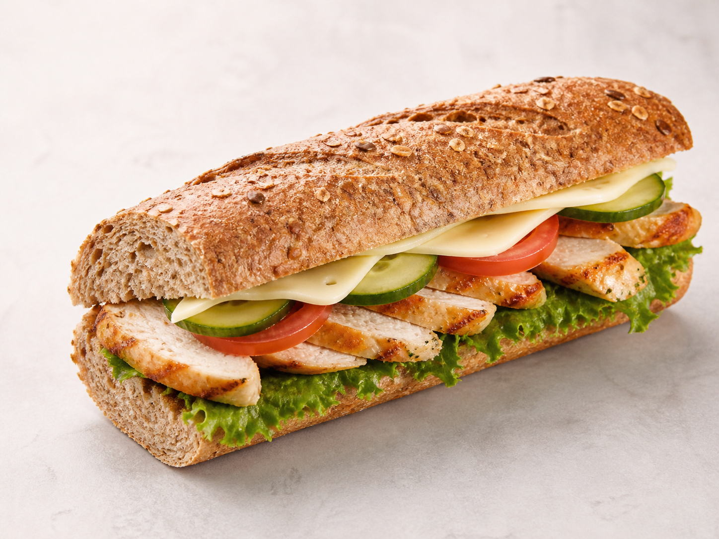 Halve Volkoren Stokbrood Kip & Kaas